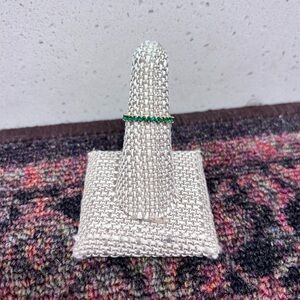 925 Gold-Tone Ring with Green Stones